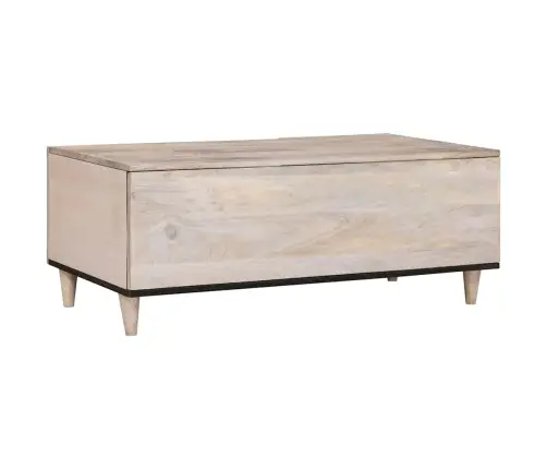 Kohvilaud Riiuliga Uksega Beež 100 X 54 X 40 Cm Mangopuit
