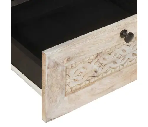 Televizora Skapīša Balts 105 X 33 X 46 Cm Mango Masīvkoks Vidaxl