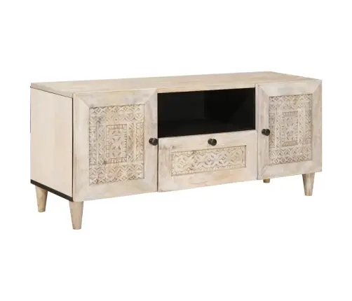 Televizora Skapīša Balts 105 X 33 X 46 Cm Mango Masīvkoks Vidaxl