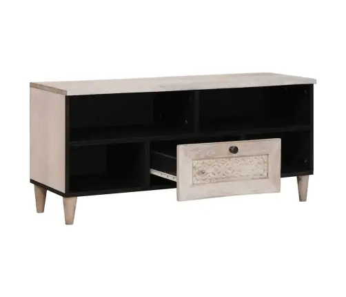 Televizora Skapīša Balts 105 X 33 X 46 Cm Mango Masīvkoks Vidaxl