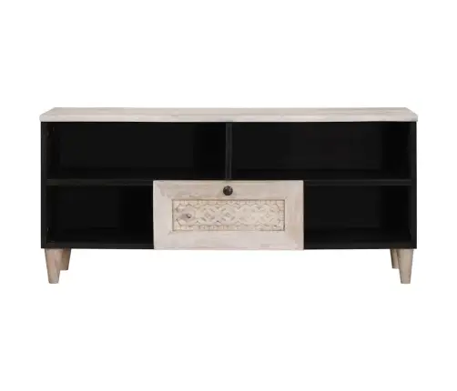 Televizora Skapīša Balts 105 X 33 X 46 Cm Mango Masīvkoks Vidaxl