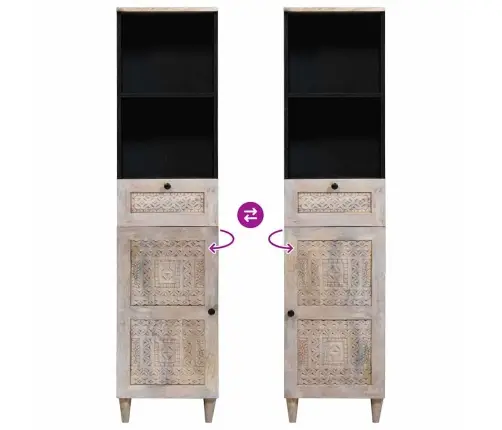 Vannas Istabas Skapītis Ar Atvilktni Balts 38 X 33.5 X 160 Cm Vidaxl