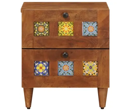 Nakts Skapītis 2 Pcs Brūna 40 X 33,5 X 46 Cm Cieta Mango Koksne Vidaxl