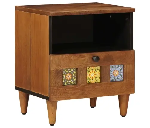 Nakts Skapītis Brūna 40 X 33 X 46 Cm Cieta Mango Koksne Vidaxl