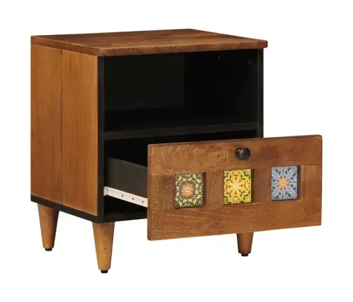 Nakts Skapītis 2 Pcs Brūna 40 X 33 X 46 Cm Cieta Mango Koksne Vidaxl