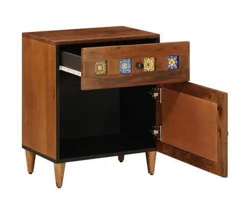 Nakts Skapītis Brūna 50 X 33 X 60 Cm Cieta Mango Koksne Vidaxl