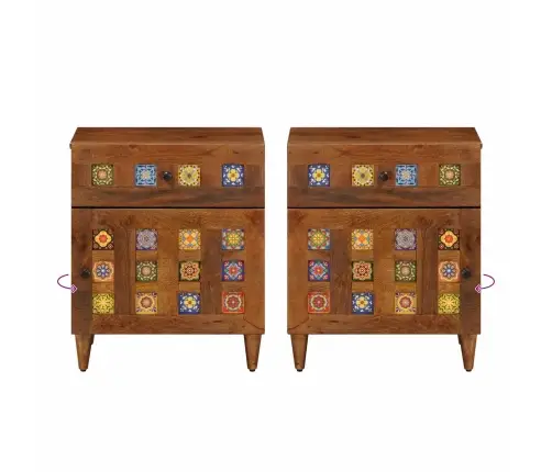 Nakts Skapītis Brūna 50 X 33 X 60 Cm Cieta Mango Koksne Vidaxl