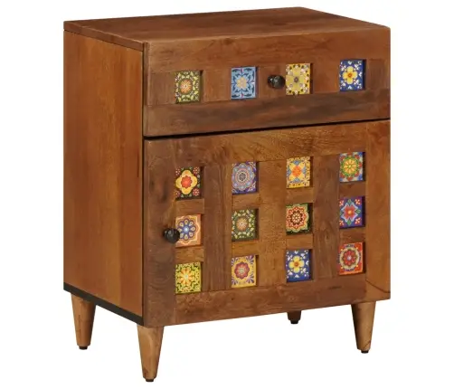 Nakts Skapītis Brūna 50 X 33 X 60 Cm Cieta Mango Koksne Vidaxl