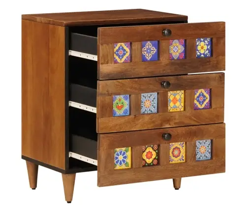 Nakts Skapītis Brūna 50 X 33 X 60 Cm Cieta Mango Koksne Vidaxl