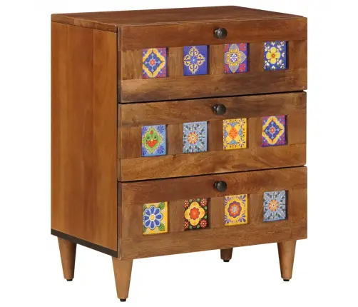 Nakts Skapītis Brūna 50 X 33 X 60 Cm Cieta Mango Koksne Vidaxl