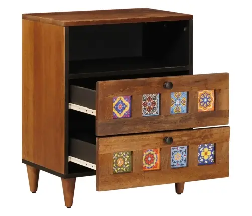 Nakts Skapītis Brūna 50 X 33 X 60 Cm Cieta Mango Koksne Vidaxl