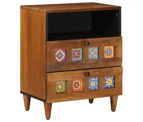 Nakts Skapītis Brūna 50 X 33 X 60 Cm Cieta Mango Koksne Vidaxl