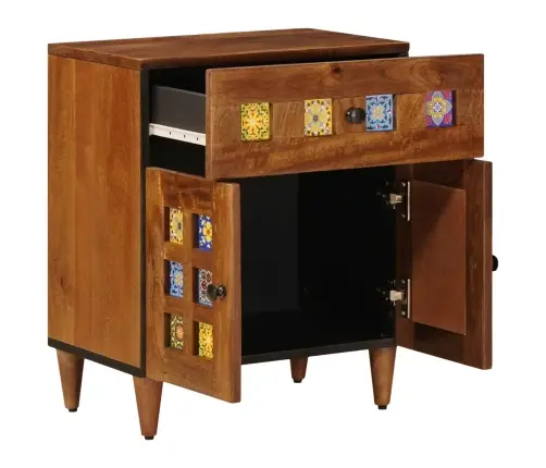 Nakts Skapītis Brūna 50 X 33 X 60 Cm Cieta Mango Koksne Vidaxl