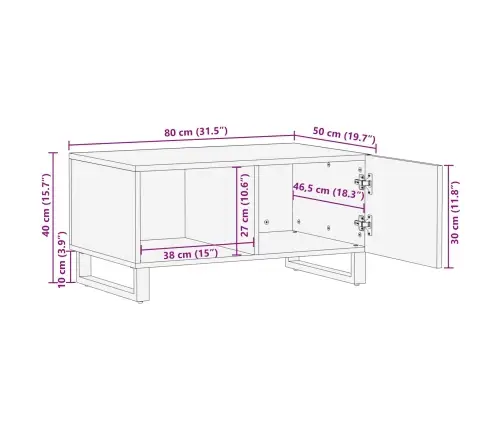 Kohvilaud Pruun 88 X 52 X 12 Cm Tugev Mango Puu