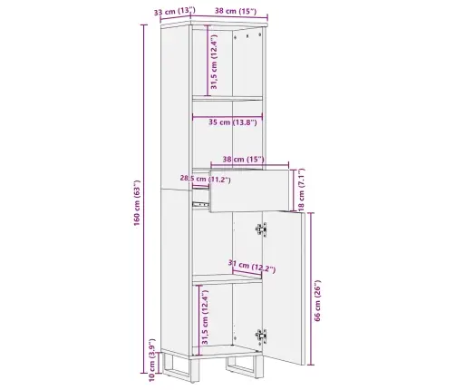 Vannas Istabas Skapītis Vienkrāsains Vidaxl