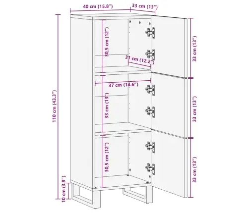 Saugyklos Aukštas Stalas Su Lentyna Ruda 40 X 33 X 110 Cm
