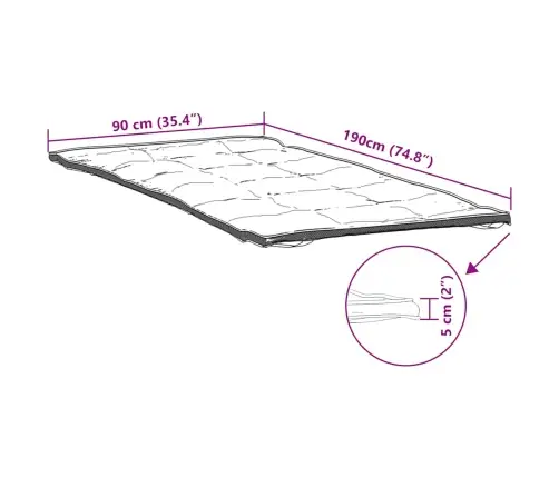 Matraču Pārvalki, Balta, 90X190 Cm Vidaxl