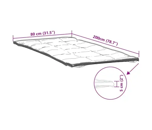 Matraču Pārvalki, Balta, 80X200 Cm Vidaxl