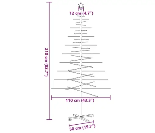 Koka Ziemassvētku Eglīte Dekorēšanai, 210 Cm, Priedes Masīvkoks Vidaxl