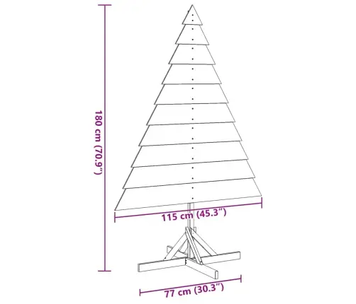 Koka Ziemassvētku Eglīte Dekorēšanai, 180 Cm, Masīvkoks Vidaxl