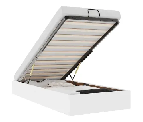 Osmaņu Gultas Rāmis Bez Matrača Balta 80X200 Cm Mākslīgā Āda Vidaxl