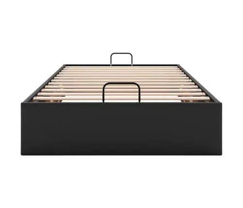 Osmanų Lovos Rėmas Be Čiužinio, Juodas, 90X190cm Dirbt. Oda