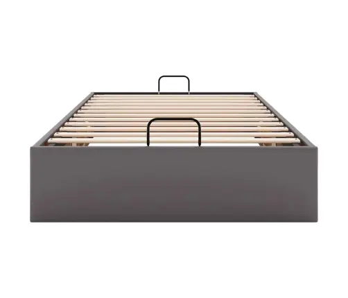 Osmanų Lovos Rėmas Be Čiužinio, Pilkas, 90X190cm Dirbt. Oda