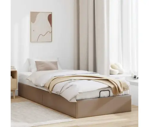 Osmanų Lovos Rėmas Be Čiužinio, Kapučino, 90X200cm Dirbt. Oda