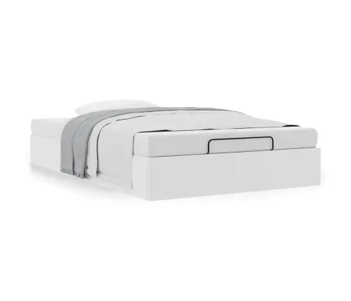 Osmanų Lovos Rėmas Be Čiužinio, Baltas, 120X190cm Dirbt. Oda