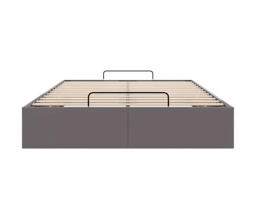 Osmanų Lovos Rėmas Be Čiužinio, Pilkas, 120X190cm Dirbt. Oda