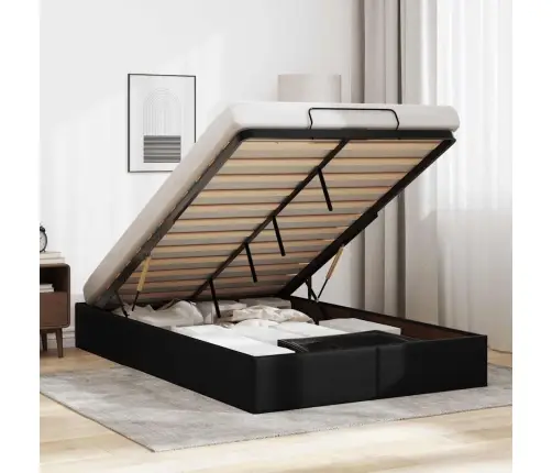 Osmaņu Gultas Rāmis Bez Matrača Melns 120X200 Cm Mākslīgā Āda Vidaxl