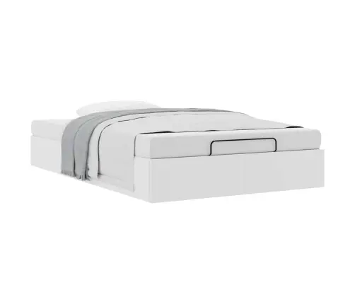 Osmaņu Gultas Rāmis Bez Matrača Balta 120X200 Cm Mākslīgā Āda Vidaxl