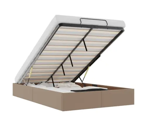 Osmaņu Gultas Rāmis Bez Matrača Kapučīno 120X200Cm Mākslīgā Āda Vidaxl