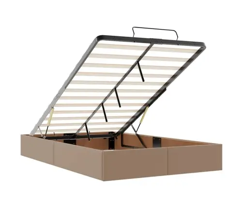 Osmaņu Gultas Rāmis Bez Matrača Kapučīno 120X200Cm Mākslīgā Āda Vidaxl