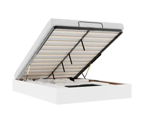 Osmanų Lovos Rėmas Be Čiužinio, Baltas, 140X190cm Dirbt. Oda