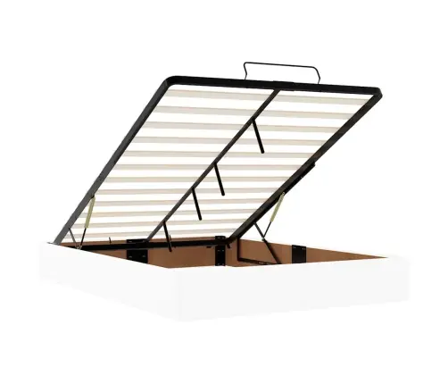 Osmanų Lovos Rėmas Be Čiužinio, Baltas, 140X190cm Dirbt. Oda