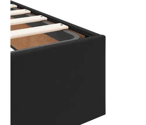 Osmanų Lovos Rėmas Be Čiužinio, Juodas, 140X200cm Dirbt. Oda