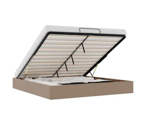 Osmaņu Gultas Rāmis Bez Matrača Kapučīno 160X200Cm Mākslīgā Āda Vidaxl