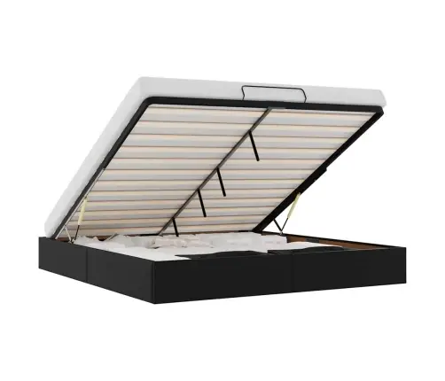 Osmanų Lovos Rėmas Be Čiužinio, Juodas, 180X200cm Dirbt. Oda