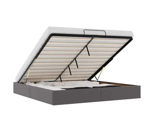 Osmaņu Gultas Rāmis Bez Matrača Pelēks 180X200 Cm Mākslīgā Āda Vidaxl