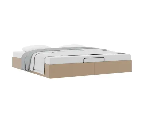 Osmaņu Gultas Rāmis Bez Matrača Kapučīno 180X200Cm Mākslīgā Āda Vidaxl