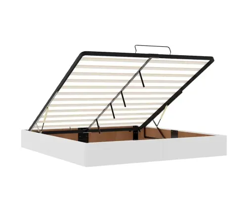 Ottomani Voodiraam Ilma Madratsita, Valge, 200X200cm Kunstnahk