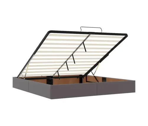 Osmaņu Gultas Rāmis Bez Matrača Pelēks 200X200 Cm Mākslīgā Āda Vidaxl