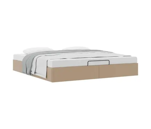 Osmaņu Gultas Rāmis Bez Matrača Kapučīno 200X200Cm Mākslīgā Āda Vidaxl