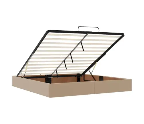 Osmaņu Gultas Rāmis Bez Matrača Kapučīno 200X200Cm Mākslīgā Āda Vidaxl