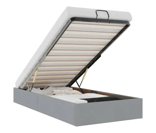 Osmaņu Gultas Rāmis Bez Matrača Gaiši Pelēks 80X200 Cm Audums Vidaxl