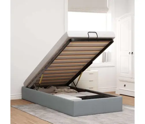 Osmaņu Gultas Rāmis Bez Matrača Gaiši Pelēks 80X200 Cm Audums Vidaxl