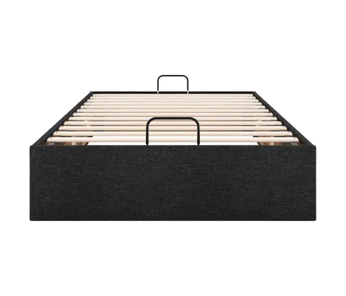 Ottomani Voodiraam Ilma Madratsita, Must, 80X200 cm Kangas