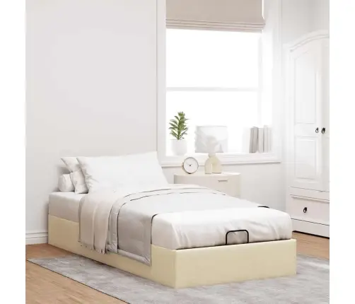 Osmaņu Gultas Rāmis Bez Matrača Krēma 80X200 Cm Audums Vidaxl