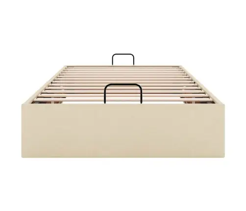 Osmaņu Gultas Rāmis Bez Matrača Krēma 80X200 Cm Audums Vidaxl